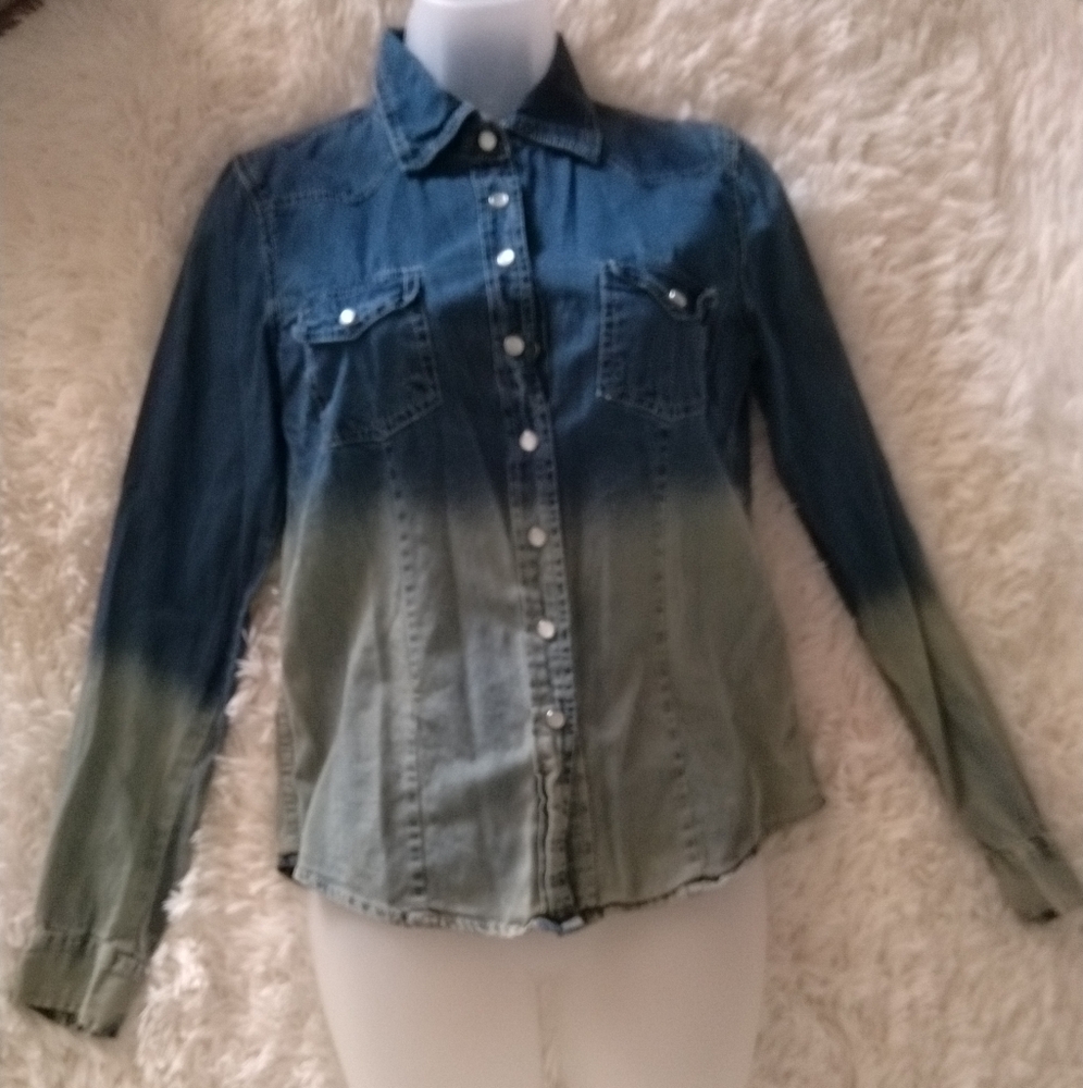 Charlotte Russe Ombré Denim Shirt